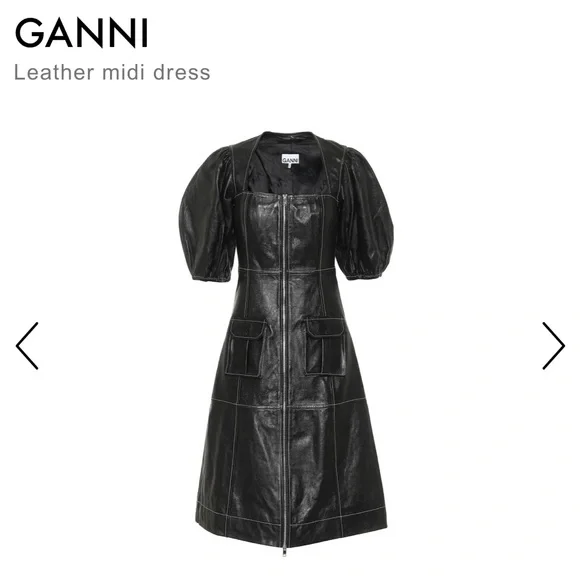 leather beige dress AS by DF Demeter Stretch Leather Mini Dress